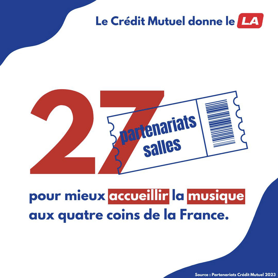 le crédit mutuel donne le LA - 27 partenariats salles pour mieux accueillir la musique aux quatre coins de le france