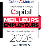 Crédit Mutuel - Palmarès France Capital - Meilleurs employeurs 2026 - Banques et services financiers - 2026 avec satista